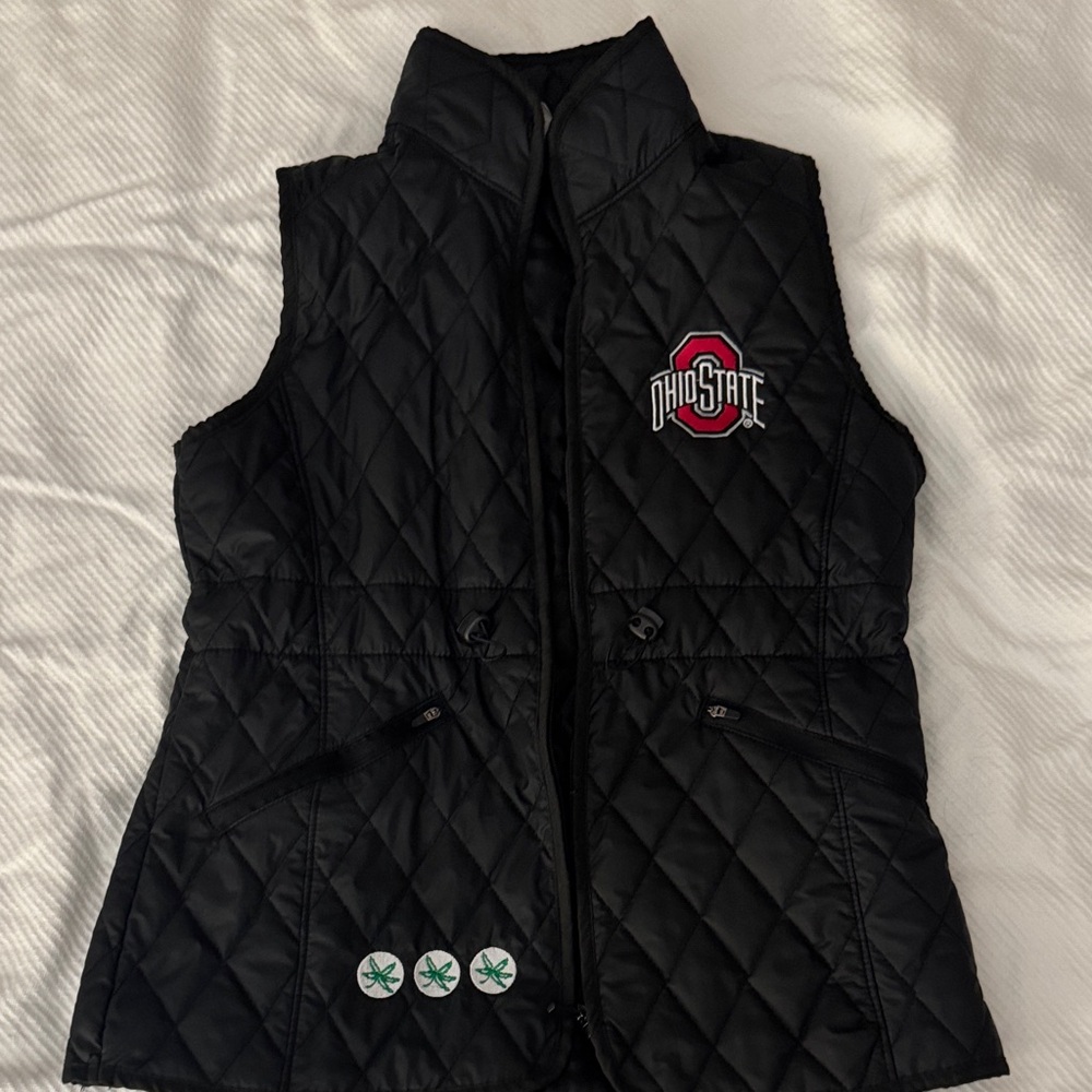 Ohio State Quilted Black Vest